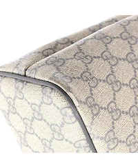Pre-Owned Gucci Medium Convertible Zip Tote Gg Coated Canvas with Leather
