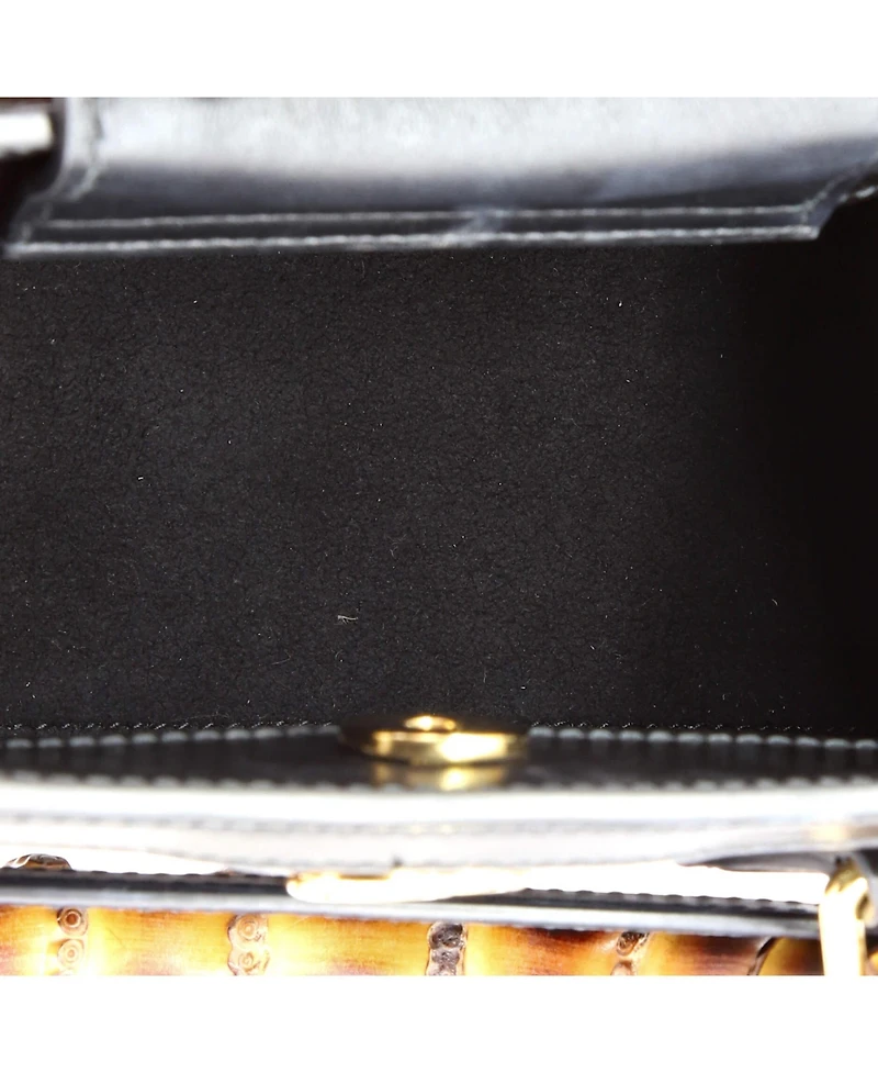 Pre-Owned Gucci Mini Diana Nm Bamboo Handle Tote Crystal Embellished Gg Canvas