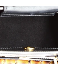 Pre-Owned Gucci Mini Diana Nm Bamboo Handle Tote Crystal Embellished Gg Canvas