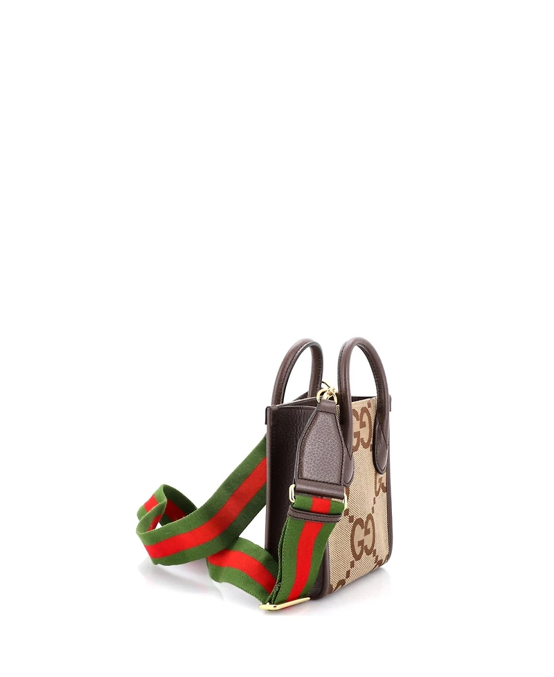 Pre-Owned Gucci Mini Vertical Tote Jumbo Gg Canvas