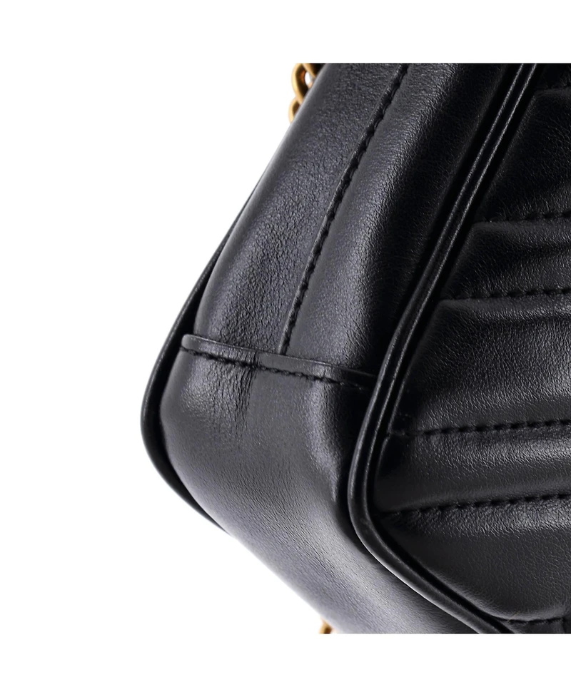 Pre-Owned Gucci Mini Gg Marmont Vertical Phone Crossbody Bag Matelasse Leather