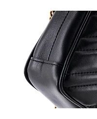 Pre-Owned Gucci Mini Gg Marmont Vertical Phone Crossbody Bag Matelasse Leather