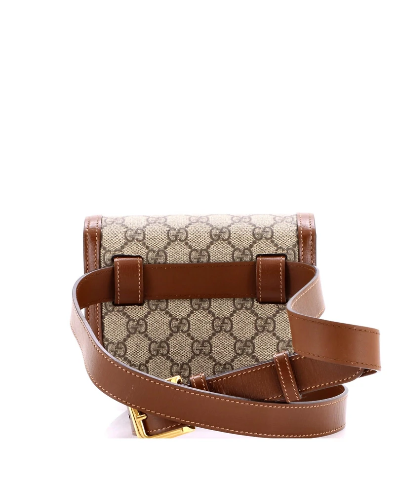 Pre-Owned Gucci Mini Horsebit 1955 Belt Bag Gg Coated Canvas with Leather