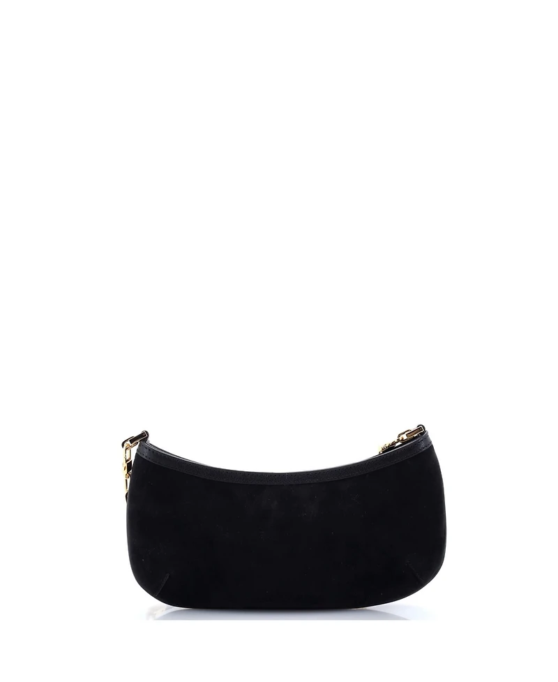 Pre-Owned Gucci Small Tiger Head Chain Clutch Suede with Leather