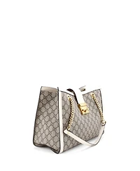 Pre-Owned Gucci Medium Padlock Chain Tote Gg Coated Canvas with Leather