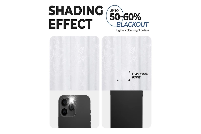 Superior Leaves Machine Washable Room Darkening Blackout Curtains with Back Tabs