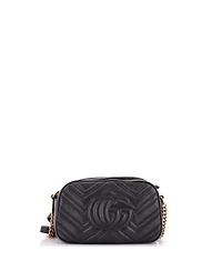 Pre-Owned Gucci Small Gg Marmont Shoulder Bag Embellished Matelasse Leather