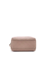 Pre-Owned Gucci Medium Emblem Boston Bag Gg Embossed Leather