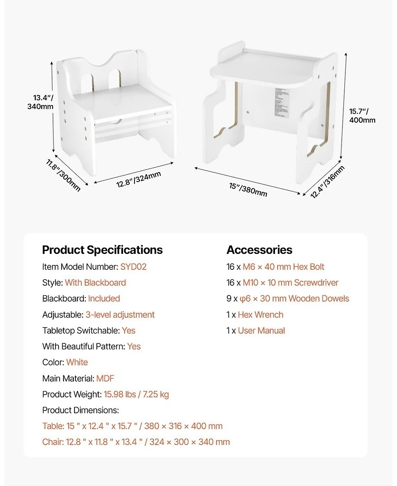 Gouun Montessori Weaning Table and Chair Set 3 in 1 with Chalkboard and Adjustable Height