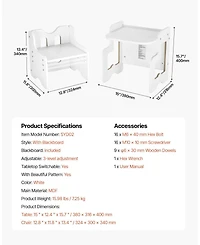 Gouun Montessori Weaning Table and Chair Set 3 in 1 with Chalkboard and Adjustable Height