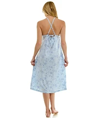 Roudelain Women's Sleeveless Square Neck Midi Sleep Chemise