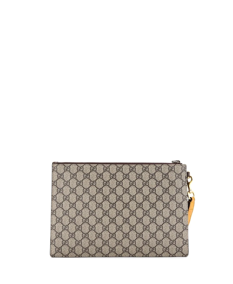 Pre-Owned Gucci Neo Vintage Wristlet Pouch Gg Coated Canvas