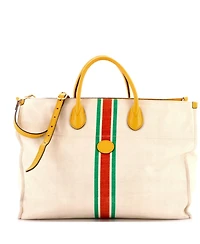 Pre-Owned Gucci Large Interlocking G Web Tote Canvas
