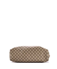 Pre-Owned Gucci Medium Plus Tote Gg Coated Canvas with Leather