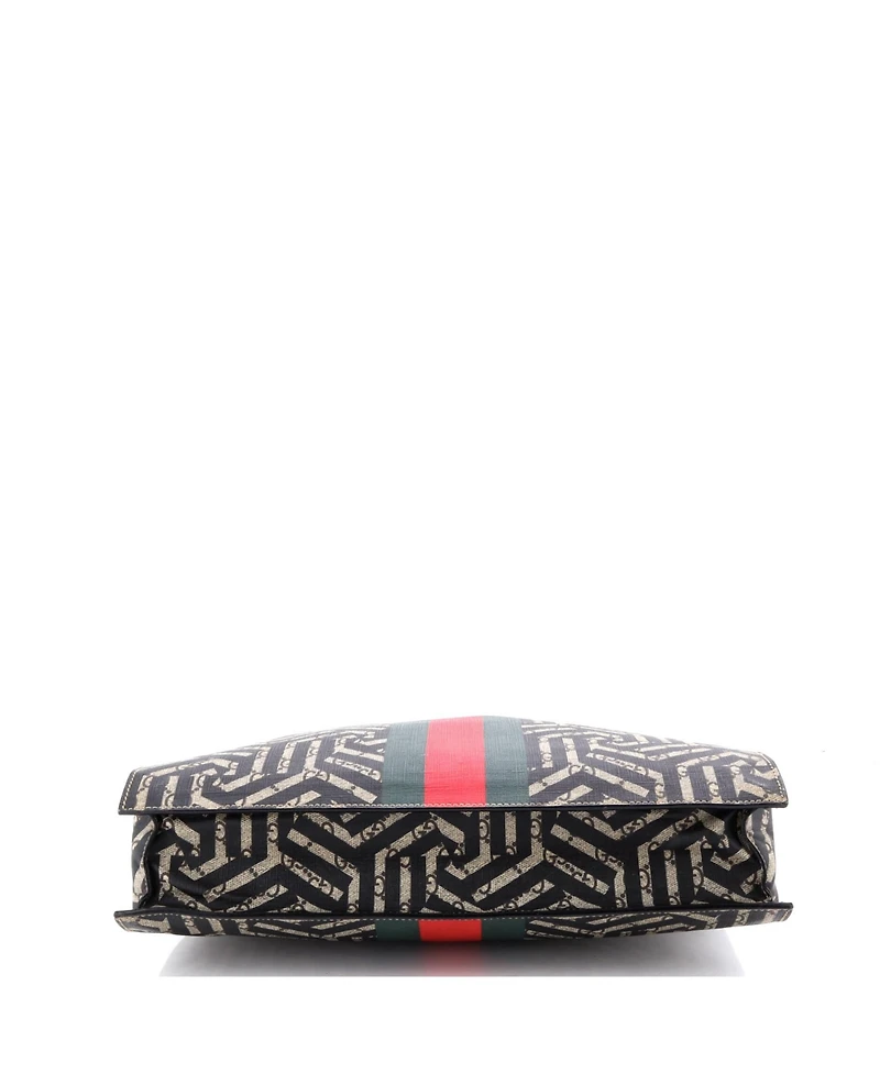 Pre-Owned Gucci Convertible Soft Open Tote Caleido Gg Coated Canvas