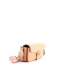 Pre-Owned Gucci Medium Gg Marmont Monochrome Flap Bag Matelasse Leather