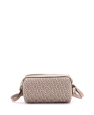 Pre-Owned Gucci Mini Cylindrical Shoulder Bag Gg Shadow Coated Canvas