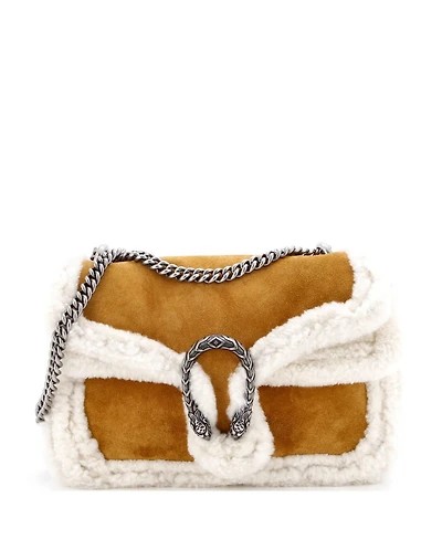 Pre-Owned Gucci Medium Dionysus Bag Suede with Shearling