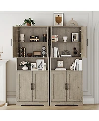 gaomon Tall Kitchen Pantry Cabinet, Storage Cabinet with Doors and Adjustable Shelves, Freestanding Cupboard for Living Room, Dining Room