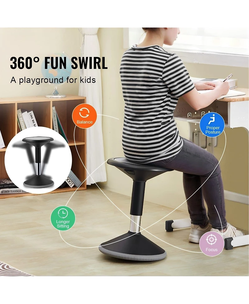 Gouun Height Adjustable Wobble Chair Active Flexible Seating Stool for Ages 12 to 18