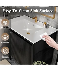 Sillysis 30"Bathroom Vanity with Sink, Soft-Closing Drawers and Large Storage for Modern Bathrooms, Floor Standing or Wall Mounted