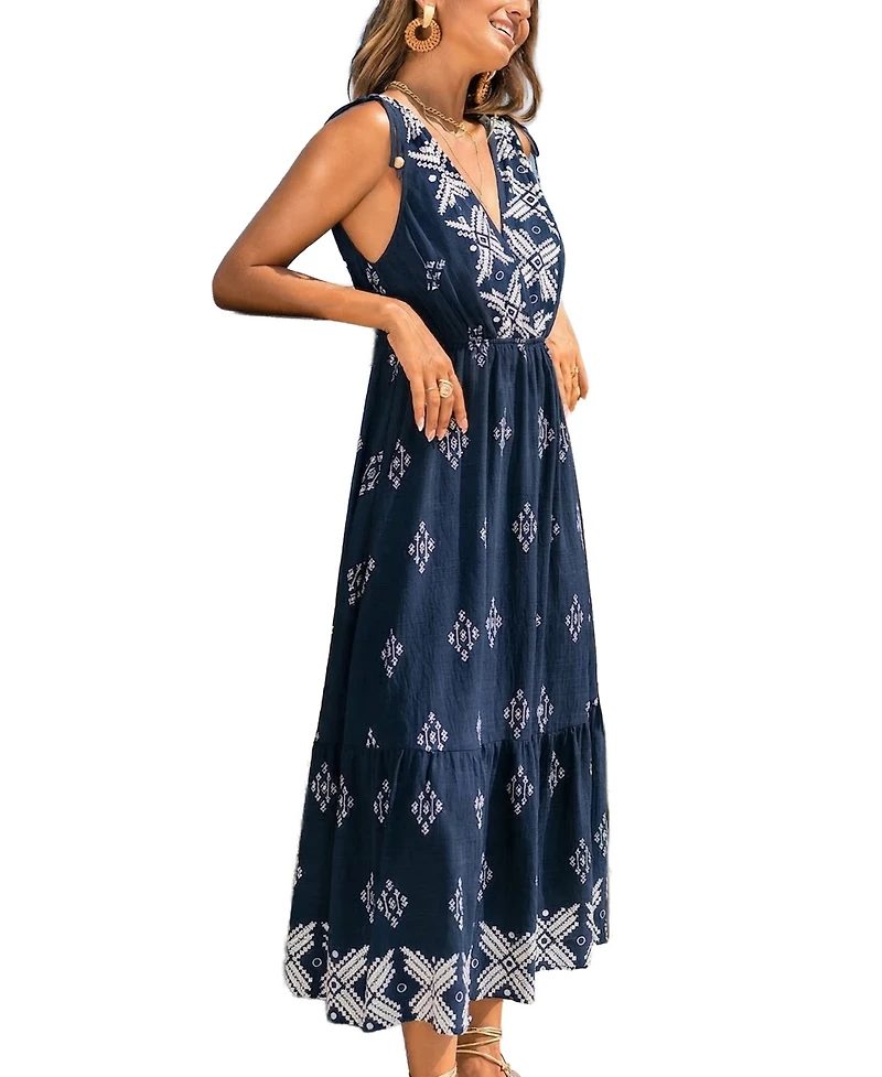 Cupshe Women's Grounding Exercise Geo Maxi Beach Dress