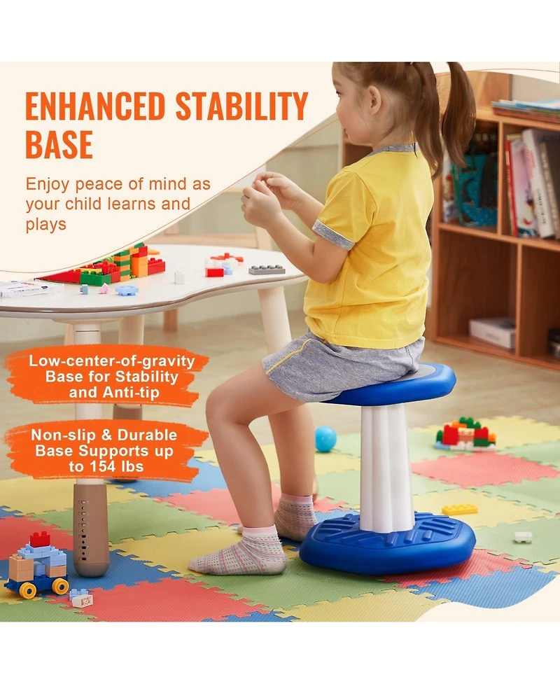 Gouun Kids Wobble Chair with Cushion Active Flexible Seating Stool for Ages 3 to 7