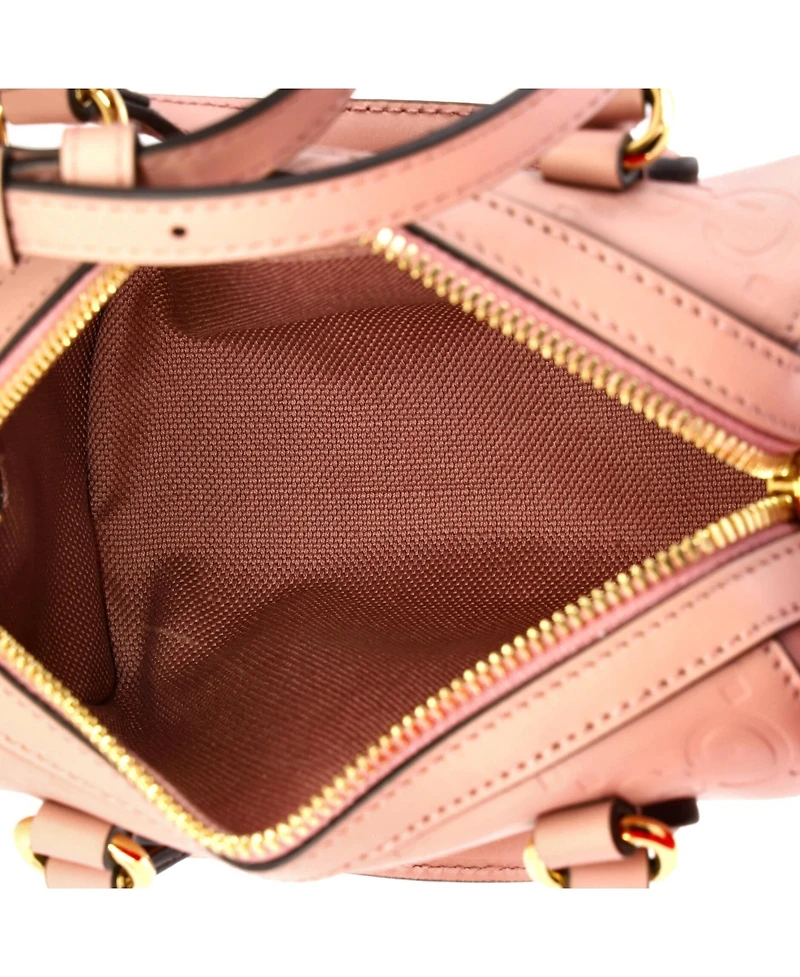 Pre-Owned Gucci Super Mini Convertible Boston Bag Jumbo Gg Embossed Leather