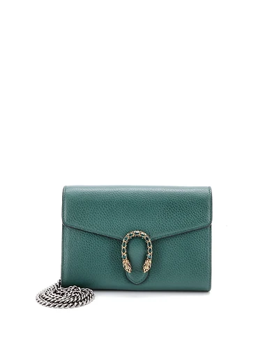 Pre-Owned Gucci Small Dionysus Chain Wallet Leather with Embellished Detail