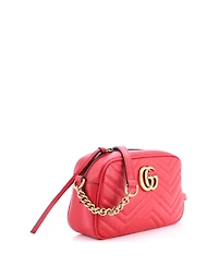 Pre-Owned Gucci Mini Gg Marmont Shoulder Bag Matelasse Leather