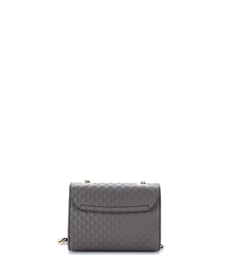 Pre-Owned Gucci Mini Emily Chain Flap Bag Microguccissima Leather