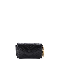 Pre-Owned Gucci Super Mini Gg Marmont Flap Bag Matelasse Leather