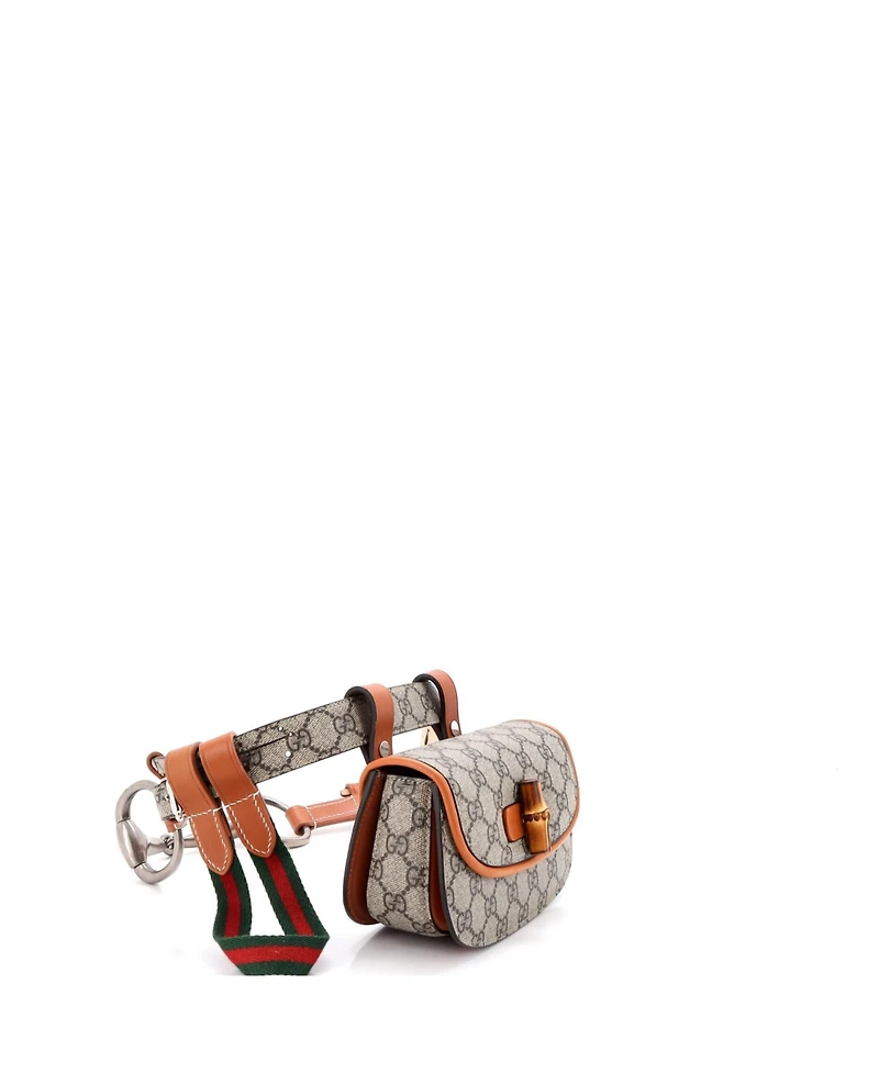 Pre-Owned Gucci Mini Bamboo 1947 Belt Bag Gg Coated Canvas