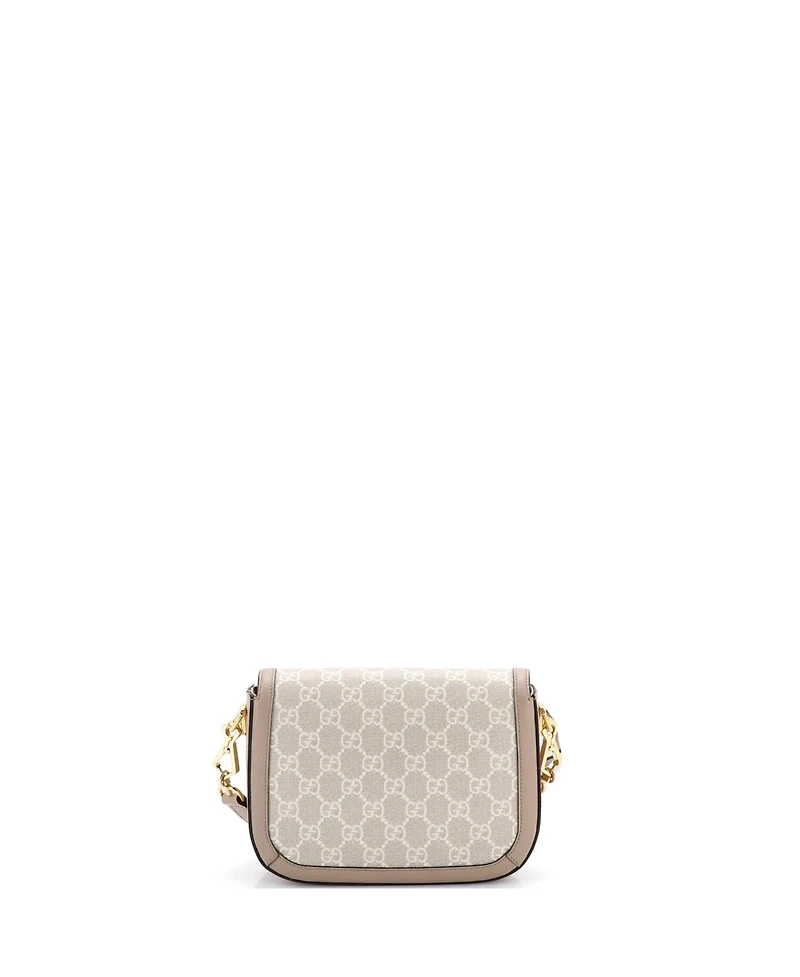 Pre-Owned Gucci Mini Horsebit 1955 Shoulder Bag Gg Coated Canvas with Leather