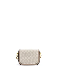 Pre-Owned Gucci Mini Horsebit 1955 Shoulder Bag Gg Coated Canvas with Leather
