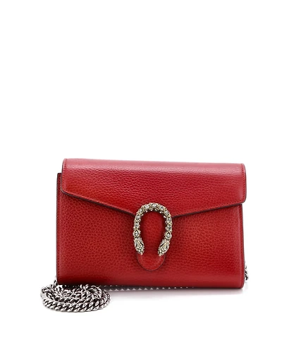 Pre-Owned Gucci Small Dionysus Chain Wallet Leather with Embellished Detail