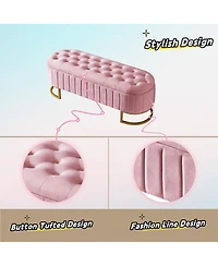 Rainsken Velvet Upholstered Storage Ottoman