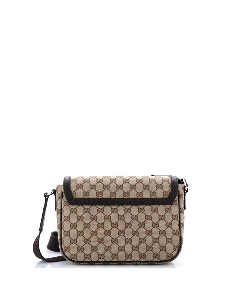 Pre-Owned Gucci Small Flap Messenger Bag Gg Canvas