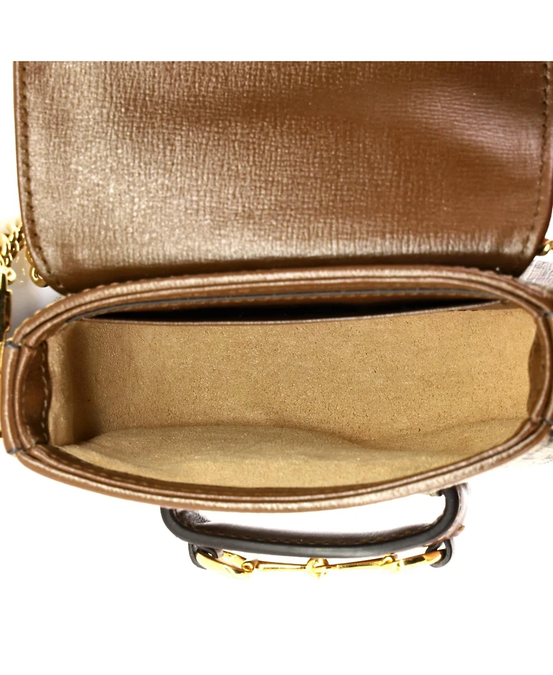 Pre-Owned Gucci Horsebit 1955 Flap Wallet with Strap Gg Coated Canvas
