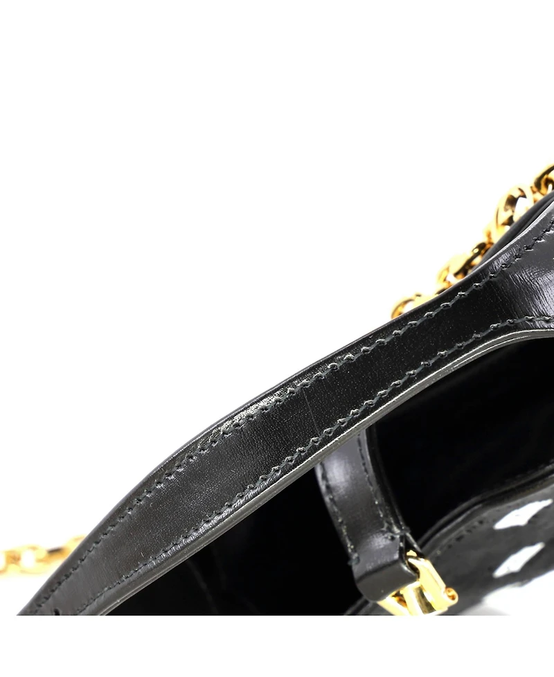 Pre-Owned Gucci Mini Jackie 1961 Chain Hobo Sequin Embellished Satin with Leather