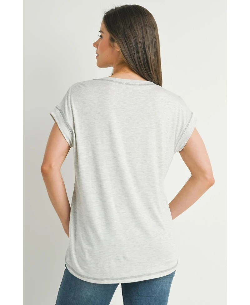 Hello Miz Maternity T-Shirt Relaxed Fit Short Sleeve Layered Nursing-Friendly