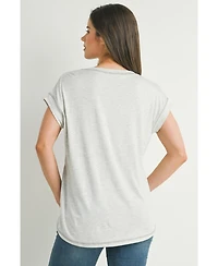 Hello Miz Maternity T-Shirt Relaxed Fit Short Sleeve Layered Nursing-Friendly