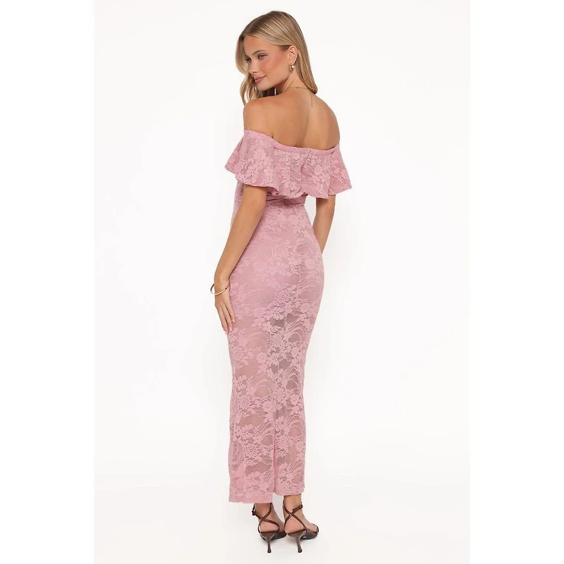 Petal and Pup Women's Mirelle Off Shoulder Lace Maxi Dress