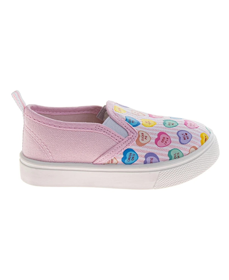 Sweethearts Girl Toddler's Adorable Hearts Slip-On Shoes