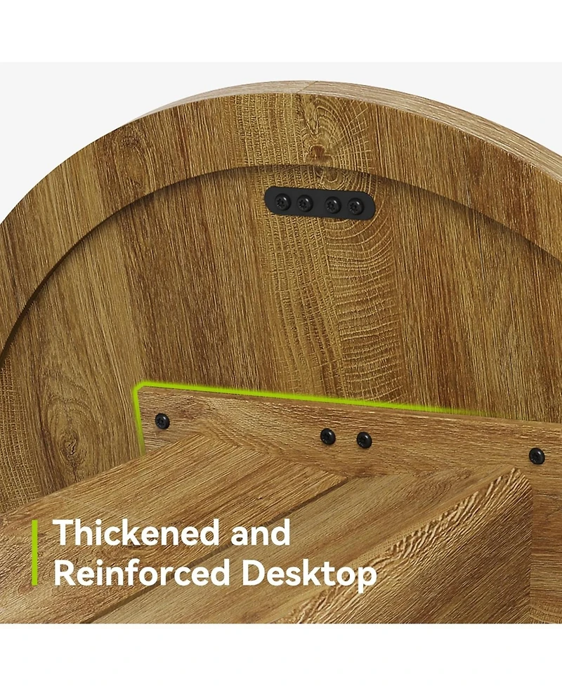 Tribesigns 31.50" Round Dining Table for 2 People, Farmhouse Dining Room Table for Living Room, Circle Kitchen Table