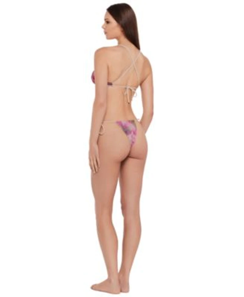 Steve Madden Womens X Back Demi Underwire Bikini Top High Waist Ruched Band Swim Bottoms