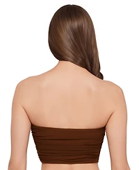 Steve Madden Women's Gold-Tone Bead Keyhole Tube Bikini Top