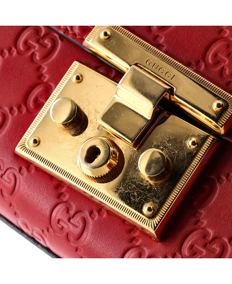 Pre-Owned Gucci Small Padlock Shoulder Bag Guccissima Leather