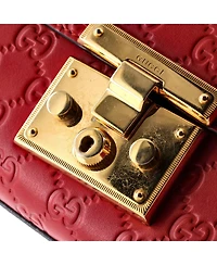 Pre-Owned Gucci Small Padlock Shoulder Bag Guccissima Leather