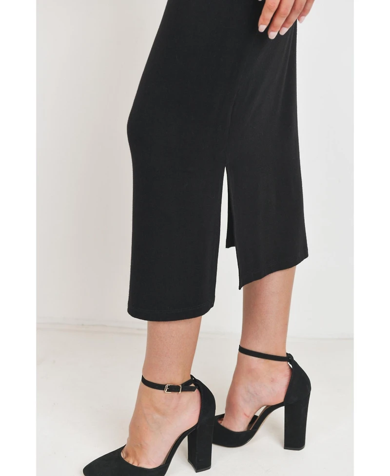Hello Miz Maternity High-Rise Pencil Midi Skirt with Side Slits